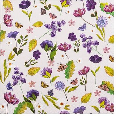 Magni, Serviettes de table, 20 Servietten Verstreute Blüten und Blätter Schmetterlinge Tischdeko Decoupage Serviettentechnik 33x (20 pcs, 33 x 33 cm) - Publicité Magni, Serviettes de table, 20 Servietten Verstreute Blüten und Blätter Schmetterlinge Tischdeko Decoupage Serviettentechnik 33x (20 pcs, 33 x 33 cm) - Publicité