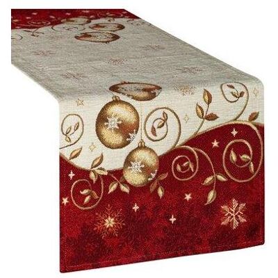 Eurofirany, Nappe, Tapisserie avec fil de scénil doux avec un motif de bagkosbles dorés 50 x 110 cm (110 x 50 cm) - Publicité Eurofirany, Nappe, Tapisserie avec fil de scénil doux avec un motif de bagkosbles dorés 50 x 110 cm (110 x 50 cm) - Publicité