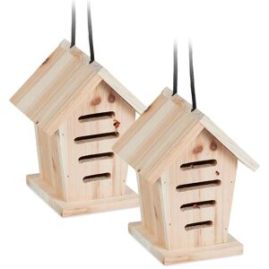 Relaxdays Maisons pour Coccinelles - Set de 2 en Bois pour Jardin & Balcon - Publicité Relaxdays Maisons pour Coccinelles - Set de 2 en Bois pour Jardin & Balcon - Publicité