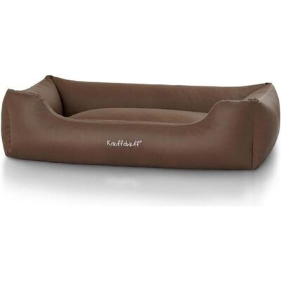 Knuffelwuff Lit pour chien Sidney similicuir M-L, 85 x 63 cm, marron (Chien), Panier pour chien + chat - Publicité Knuffelwuff Lit pour chien Sidney similicuir M-L, 85 x 63 cm, marron (Chien), Panier pour chien + chat - Publicité