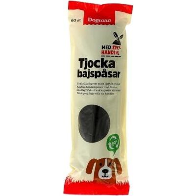 Dogman Sacs à déjection Noirs et Résistants avec Poignées - 60 Unités - Publicité Dogman Sacs à déjection Noirs et Résistants avec Poignées - 60 Unités - Publicité