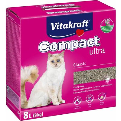 Litière pour Chats Vitakraft - Compact Ultra, 8kg, Forme de boule, Neutralise Odeurs - Publicité Litière pour Chats Vitakraft - Compact Ultra, 8kg, Forme de boule, Neutralise Odeurs - Publicité