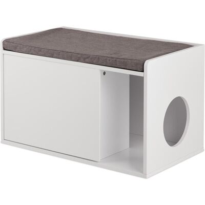 Relaxdays Armoire-chat (Bac à litière fermé), Bac à litière pour chat - Publicité Relaxdays Armoire-chat (Bac à litière fermé), Bac à litière pour chat - Publicité