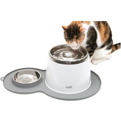 Catit Tapis en silicone Orzeszek, gris 46x29cm, Gamelle : accessoires - Publicité Catit Tapis en silicone Orzeszek, gris 46x29cm, Gamelle : accessoires - Publicité