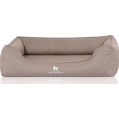 Knuffelwuff Lit pour chien Leon Velour XL, 105 x 75 cm, beige/gris (Chien), Panier pour chien + chat - Publicité Knuffelwuff Lit pour chien Leon Velour XL, 105 x 75 cm, beige/gris (Chien), Panier pour chien + chat - Publicité