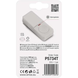 Emos, Sécurité des bâtiments : accessoires, Bouton de remplacement pour sonnette de porte sans fil P5734, P5734B - Publicité Emos, Sécurité des bâtiments : accessoires, Bouton de remplacement pour sonnette de porte sans fil P5734, P5734B - Publicité
