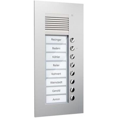TCS, Sonnette + interphone, PUK08/1-EN Poste extérieur audio PUK 8 touches 1 colonne UP (Filaire) - Publicité TCS, Sonnette + interphone, PUK08/1-EN Poste extérieur audio PUK 8 touches 1 colonne UP (Filaire) - Publicité