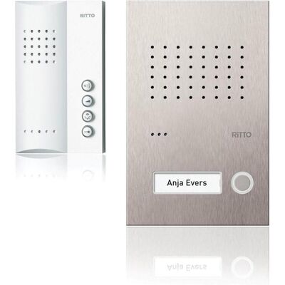 Schneider Electric, Sonnette + interphone, Kit mains libres Acero pur AudioSet (Filaire) - Publicité Schneider Electric, Sonnette + interphone, Kit mains libres Acero pur AudioSet (Filaire) - Publicité