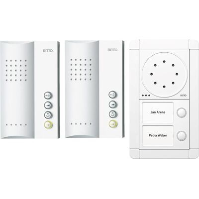 Ritto RGE1891470 - Ensemble d'interphone audio pour maison bifamiliale - Publicité Ritto RGE1891470 - Ensemble d'interphone audio pour maison bifamiliale - Publicité