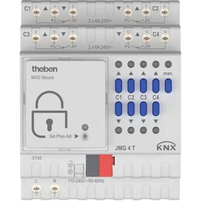 Theben JMG 4 T KNX - Actionneur de volets 4 canaux - Système KNX - Publicité Theben JMG 4 T KNX - Actionneur de volets 4 canaux - Système KNX - Publicité