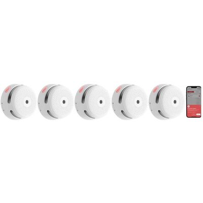 X-Sense, Alarme, Détecteur de fumée WLAN avec alarme visuelle et sonore 5 pc. Publicité X-Sense, Alarme, Détecteur de fumée WLAN avec alarme visuelle et sonore 5 pc. Publicité