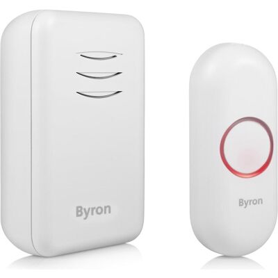 Kit de Sonnette sans fil Byron DBY-22311 Blanc - 150m, 16 Mélodies - Publicité Kit de Sonnette sans fil Byron DBY-22311 Blanc - 150m, 16 Mélodies - Publicité
