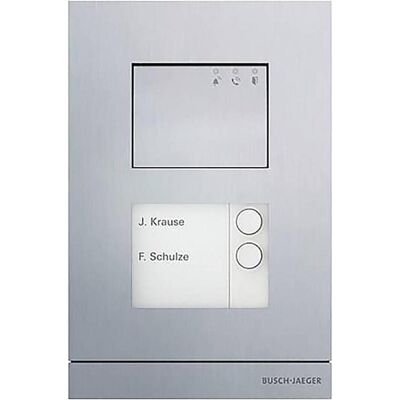 Busch-Jaeger, Sonnette + interphone, A21051P2-A-03 Poste extérieur double (Filaire) - Publicité Busch-Jaeger, Sonnette + interphone, A21051P2-A-03 Poste extérieur double (Filaire) - Publicité