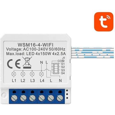 Interrupteur WiFi intelligent Avatto WSM16-W4 - 4 canaux - Domotique - Publicité Interrupteur WiFi intelligent Avatto WSM16-W4 - 4 canaux - Domotique - Publicité