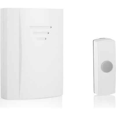 Byron, Sonnette + interphone, B304 Kit de sonnette de porte sans fil, portée de 50 m, fonctionne sur piles (Radio 433 MHz) - Publicité Byron, Sonnette + interphone, B304 Kit de sonnette de porte sans fil, portée de 50 m, fonctionne sur piles (Radio 433 MHz) - Publicité