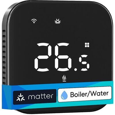 Meross Smart Wi-Fi Thermostat for Boiler/Water Heating System, Thermostat, Noir, Blanc - Publicité Meross Smart Wi-Fi Thermostat for Boiler/Water Heating System, Thermostat, Noir, Blanc - Publicité