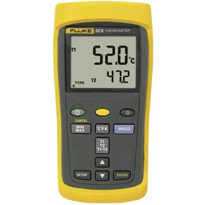 Fluke, Détecteur, 52 II Instrument de mesure de la température -250 - +1372 °C Type de sonde J, K, T, E (Appareil de mesure de la température) - Publicité Fluke, Détecteur, 52 II Instrument de mesure de la température -250 - +1372 °C Type de sonde J, K, T, E (Appareil de mesure de la température) - Publicité