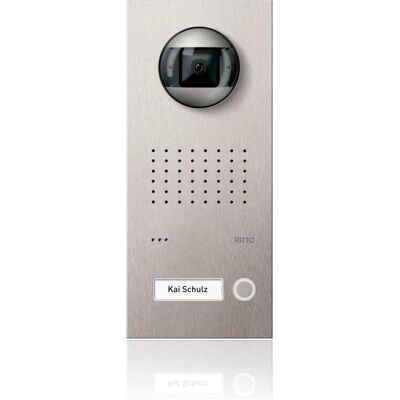Schneider Electric, Sonnette + interphone, Ritto Acero Pur (Filaire) - Publicité Schneider Electric, Sonnette + interphone, Ritto Acero Pur (Filaire) - Publicité