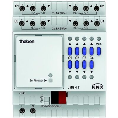 Theben JMG 4 T KNX - Actionneur de volets 4 canaux - Système KNX - Publicité Theben JMG 4 T KNX - Actionneur de volets 4 canaux - Système KNX - Publicité