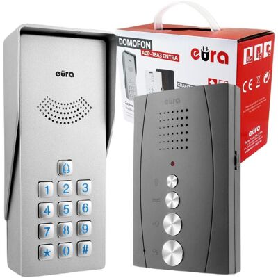 Orno, Sonnette + interphone, Domofon EURA ADP-38A3 ENTRA Graphite (Câblé, Filaire) - Publicité Orno, Sonnette + interphone, Domofon EURA ADP-38A3 ENTRA Graphite (Câblé, Filaire) - Publicité