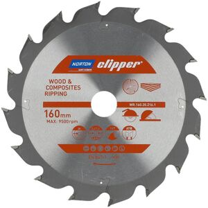 Norton 160 mm x 20 mm x 16z Lame de scie circulaire - Bois & composites - Publicité Norton 160 mm x 20 mm x 16z Lame de scie circulaire - Bois & composites - Publicité
