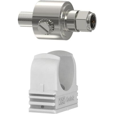 OBO Bettermann - DS-F - F-connecteur - 75 Ohm - protection TV/SAT - Dispositif de protection - Publicité OBO Bettermann - DS-F - F-connecteur - 75 Ohm - protection TV/SAT - Dispositif de protection - Publicité