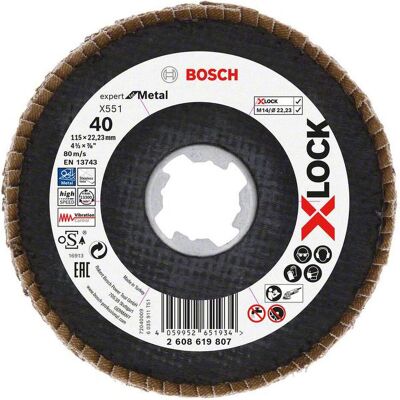 Bosch Disque à lamelles 115mm - Métal - Grain 40 - Publicité Bosch Disque à lamelles 115mm - Métal - Grain 40 - Publicité