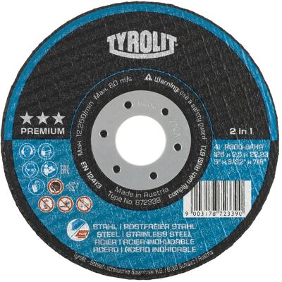 Disque de coupe Tyrolit 125mm Acier & Inox - Publicité Disque de coupe Tyrolit 125mm Acier & Inox - Publicité