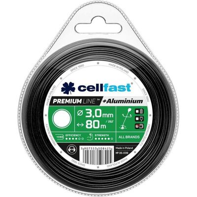 Cellfast, Machine de jardinage : accessoires, Fil de coupe Coupe Rond Premium 3,0 mm x 80 m, 35-039 (Herbicide, Fil de coupe + bobine de fil) - Publicité Cellfast, Machine de jardinage : accessoires, Fil de coupe Coupe Rond Premium 3,0 mm x 80 m, 35-039 (Herbicide, Fil de coupe + bobine de fil) - Publicité