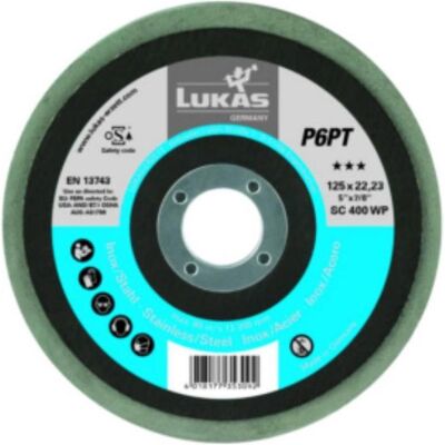Lukas, Abrasifs, Plateau de polissage plat 125mm carbure de silicium grain 150 - medium UE : 5 (150) - Publicité Lukas, Abrasifs, Plateau de polissage plat 125mm carbure de silicium grain 150 - medium UE : 5 (150) - Publicité