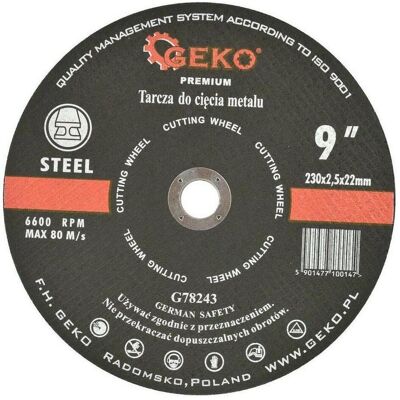 GEKO, Lame de scie, Disque à tronçonner le métal, 230x2,5mm - Publicité GEKO, Lame de scie, Disque à tronçonner le métal, 230x2,5mm - Publicité