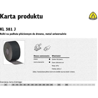 Roule abrasive No Name Klingspor - Support en toile - 150mm - Grain 40 - Publicité Roule abrasive No Name Klingspor - Support en toile - 150mm - Grain 40 - Publicité