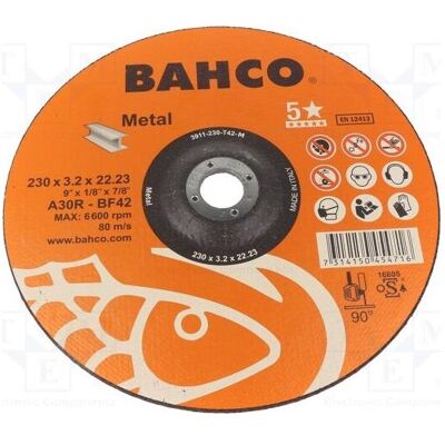 Disque de coupe métal Bahco 3911 230 T42 M - Publicité Disque de coupe métal Bahco 3911 230 T42 M - Publicité