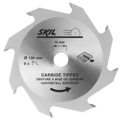 Skil, Lame de scie, Lame de scie en carbure de tungstène 130mm 8 dents, porte-outil 16mm - Publicité Skil, Lame de scie, Lame de scie en carbure de tungstène 130mm 8 dents, porte-outil 16mm - Publicité