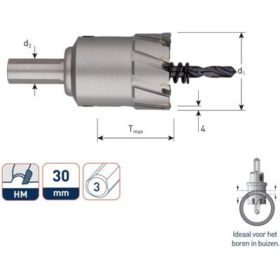 Rotec, Scie-cloche, 535.0350 5350350 Gatfrees 35 mm schacht 13 mm (35 mm) - Publicité Rotec, Scie-cloche, 535.0350 5350350 Gatfrees 35 mm schacht 13 mm (35 mm) - Publicité