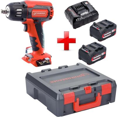 Rothenberger, Perceuse + Visseuses sans fil, RO ID400 Akku Schlagschrauber 18 V 400 Nm Brushless + 2x Akku 4,0 Ah + Ladegerät + (Clé à chocs) - Publicité Rothenberger, Perceuse + Visseuses sans fil, RO ID400 Akku Schlagschrauber 18 V 400 Nm Brushless + 2x Akku 4,0 Ah + Ladegerät + (Clé à chocs) - Publicité