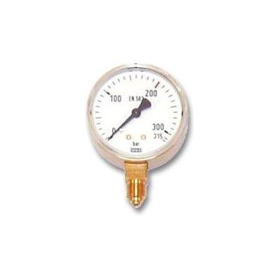 Elmag, Poste à souder : accessoires, Ø 63mm, 0-315 bar, AG 1/4" bas pour régulateur de pression pour bouteille en acier - Publicité Elmag, Poste à souder : accessoires, Ø 63mm, 0-315 bar, AG 1/4" bas pour régulateur de pression pour bouteille en acier - Publicité