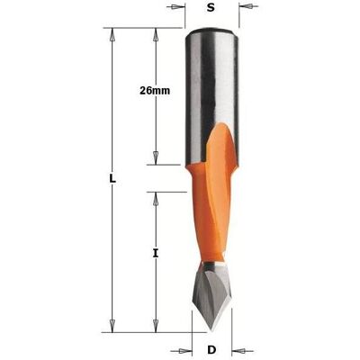 CMT - 313.050.42 - S=10X26 - D=5X27X57.5 - drill bit - Publicité CMT - 313.050.42 - S=10X26 - D=5X27X57.5 - drill bit - Publicité
