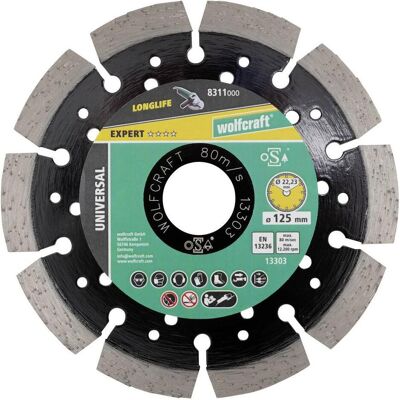 Lame diamant wolfcraft PRO LASER UNIVERSAL - Ø 125 mm - Publicité Lame diamant wolfcraft PRO LASER UNIVERSAL - Ø 125 mm - Publicité