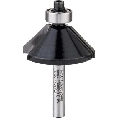 Bosch Professional Zubehör, Tête de fraisage, Fraise à chanfreiner, 6 mm, D1 34,9 mm, B 11,1 mm, L 14,7 mm, G 56 mm, 45°. Pour les fraises à main - Publicité Bosch Professional Zubehör, Tête de fraisage, Fraise à chanfreiner, 6 mm, D1 34,9 mm, B 11,1 mm, L 14,7 mm, G 56 mm, 45°. Pour les fraises à main - Publicité