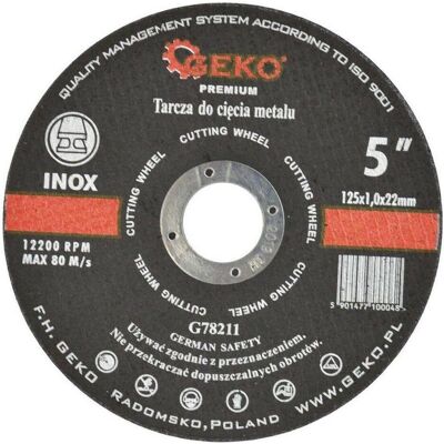 GEKO, Lame de scie, Disque à tronçonner le métal, 125x1,0mm - Publicité GEKO, Lame de scie, Disque à tronçonner le métal, 125x1,0mm - Publicité