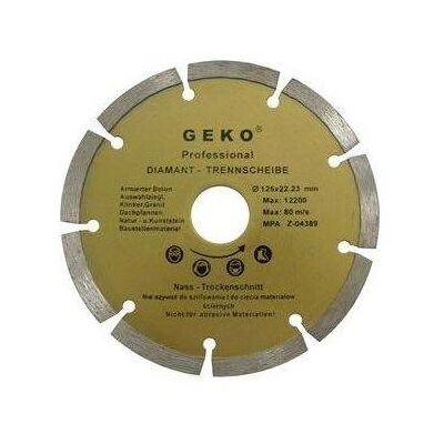 GEKO, Lame de scie, Disque à tronçonner diamanté à segments, 125x8x22,2mm - Publicité GEKO, Lame de scie, Disque à tronçonner diamanté à segments, 125x8x22,2mm - Publicité