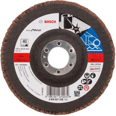 Bosch Professional Zubehör, Abrasifs, PRO X571 Disque à lamelles, 125 mm, G40 (40) - Publicité Bosch Professional Zubehör, Abrasifs, PRO X571 Disque à lamelles, 125 mm, G40 (40) - Publicité