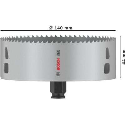 Bosch Professional Zubehör, Scie-cloche, Scie cloche PRO Multi Material PC Plus, 140 mm (140 mm) - Publicité Bosch Professional Zubehör, Scie-cloche, Scie cloche PRO Multi Material PC Plus, 140 mm (140 mm) - Publicité