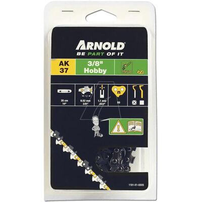 Chaîne de tronçonneuse Arnold Modèle AK 37 - 50 maillons, 1,1 mm, guide de 35 cm - Publicité Chaîne de tronçonneuse Arnold Modèle AK 37 - 50 maillons, 1,1 mm, guide de 35 cm - Publicité