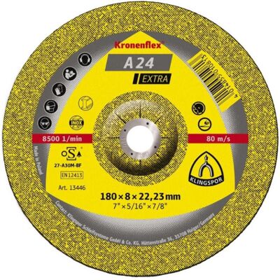 Disque à ébarber Klingspor 13447 A 24 Extra - 230mm, 22,23mm alésage - Publicité Disque à ébarber Klingspor 13447 A 24 Extra - 230mm, 22,23mm alésage - Publicité