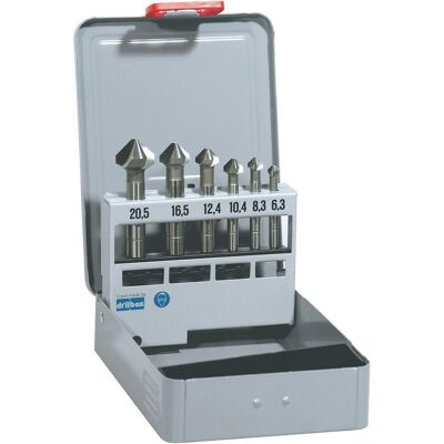 Alpen, Foret, HSS Cobalt Jeu de 6 fraises coniques à lamer Ø 6.3/ 8.3/ 10.4/12.4I 16.5/ 20.5mm (10.4 millimètres, 12.4 millimètres, 16.5 millimètres, 20.5 millimètres, 6.3 millimètres, 8.3 millimètres) - Publicité Alpen, Foret, HSS Cobalt Jeu de 6 fraises coniques à lamer Ø 6.3/ 8.3/ 10.4/12.4I 16.5/ 20.5mm (10.4 millimètres, 12.4 millimètres, 16.5 millimètres, 20.5 millimètres, 6.3 millimètres, 8.3 millimètres) - Publicité