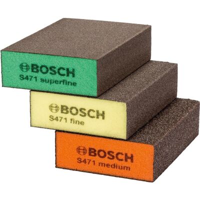 DIY, Abrasifs, Jeu d'éponges abrasives Bosch 3 pcs. (P16) - Publicité DIY, Abrasifs, Jeu d'éponges abrasives Bosch 3 pcs. (P16) - Publicité