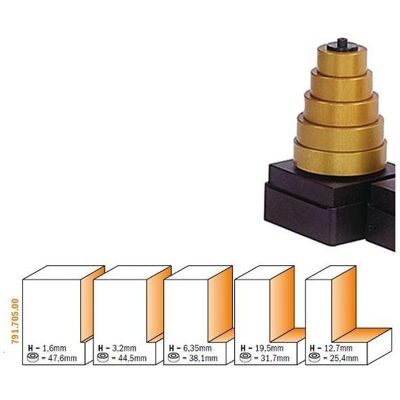CMT, Tête de fraisage, 791.705.00 Kugellagersatz für Fräser 935.990.11 (5 Stück, Tiefe 1,6-12,7 mm) - Publicité CMT, Tête de fraisage, 791.705.00 Kugellagersatz für Fräser 935.990.11 (5 Stück, Tiefe 1,6-12,7 mm) - Publicité