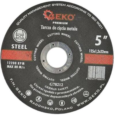 GEKO, Lame de scie, Disque à tronçonner le métal, 125x1,2mm - Publicité GEKO, Lame de scie, Disque à tronçonner le métal, 125x1,2mm - Publicité